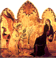 Simone Martini, Zwiastowanie, 1333, Uffizi Florencja