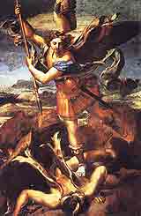 Rafael, Micha walczcy ze smokiem, 1518, Luwr Pary