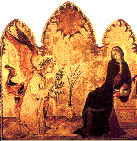 Simone Martini, Zwiastowanie, Uffizi Florencja